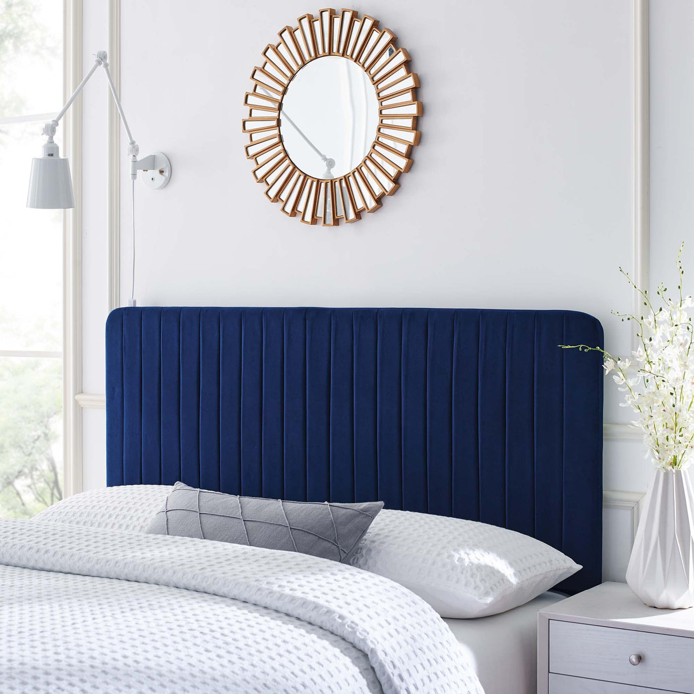 Milenna Channel Tufted Performance Velvet King/California King Headboard by HouseOfZazla