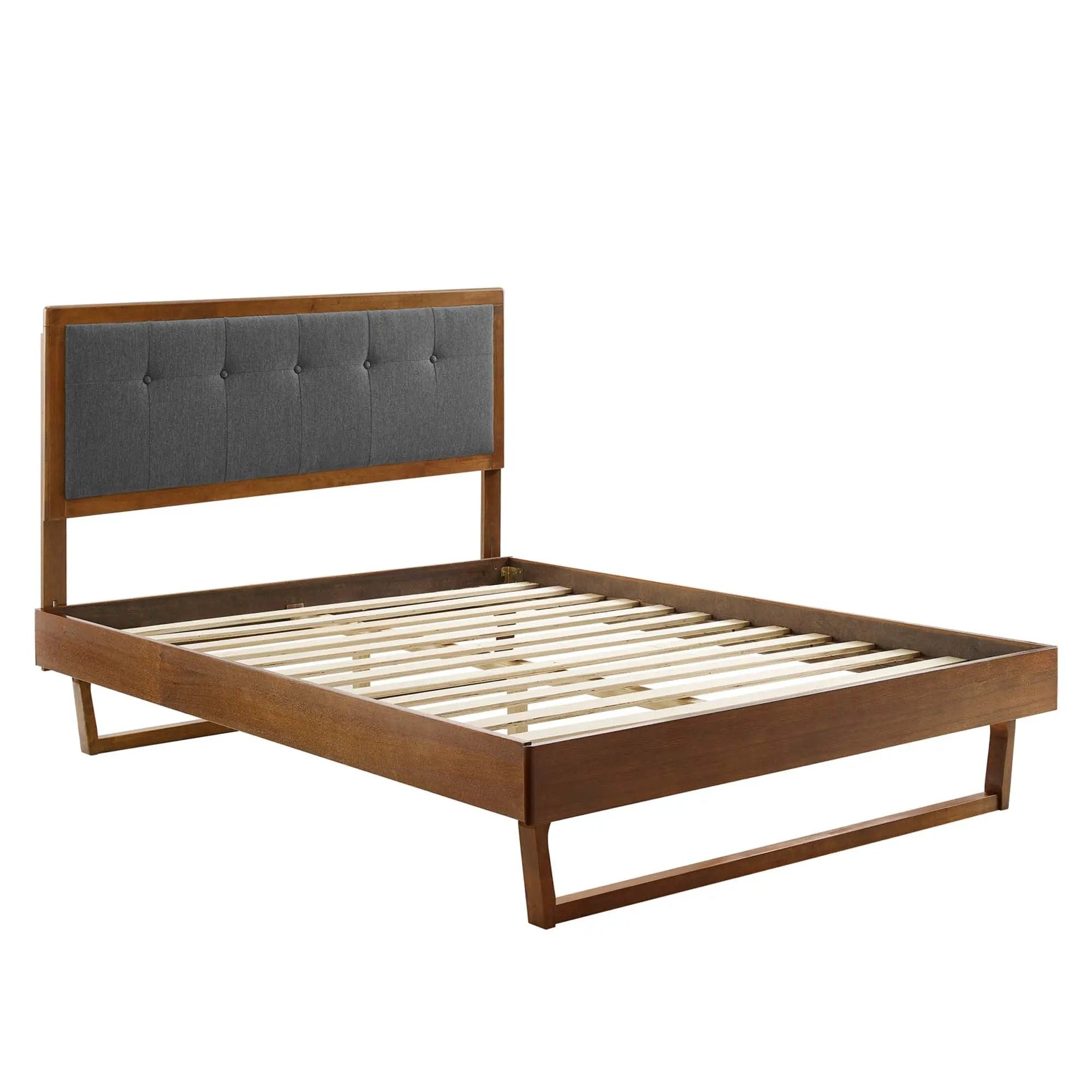 Willow Wood King Platform Bed with Angular Frame by Modway by HouseOfZazla
