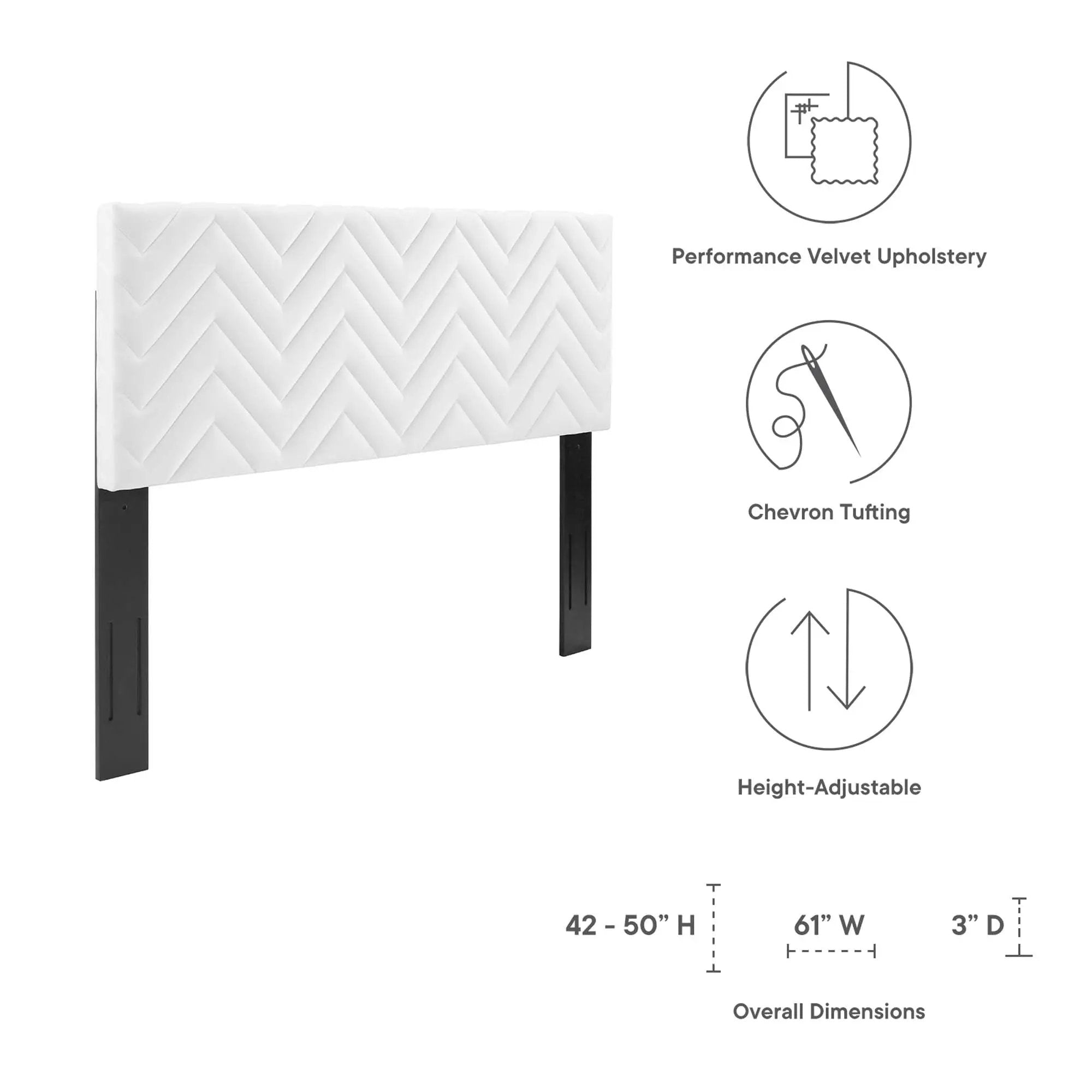 Mercy Chevron Tufted Performance Velvet Full/Queen Headboard by Modway by HouseOfZazla