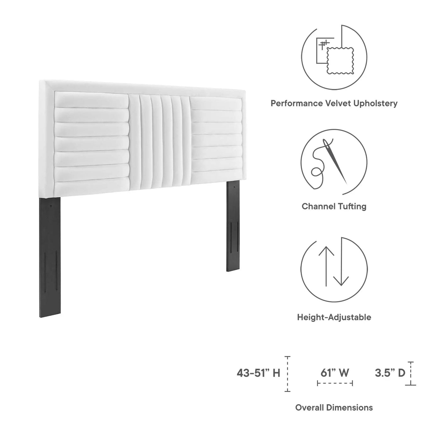 Believe Channel Tufted Performance Velvet Full/Queen Headboard by Modway by HouseOfZazla