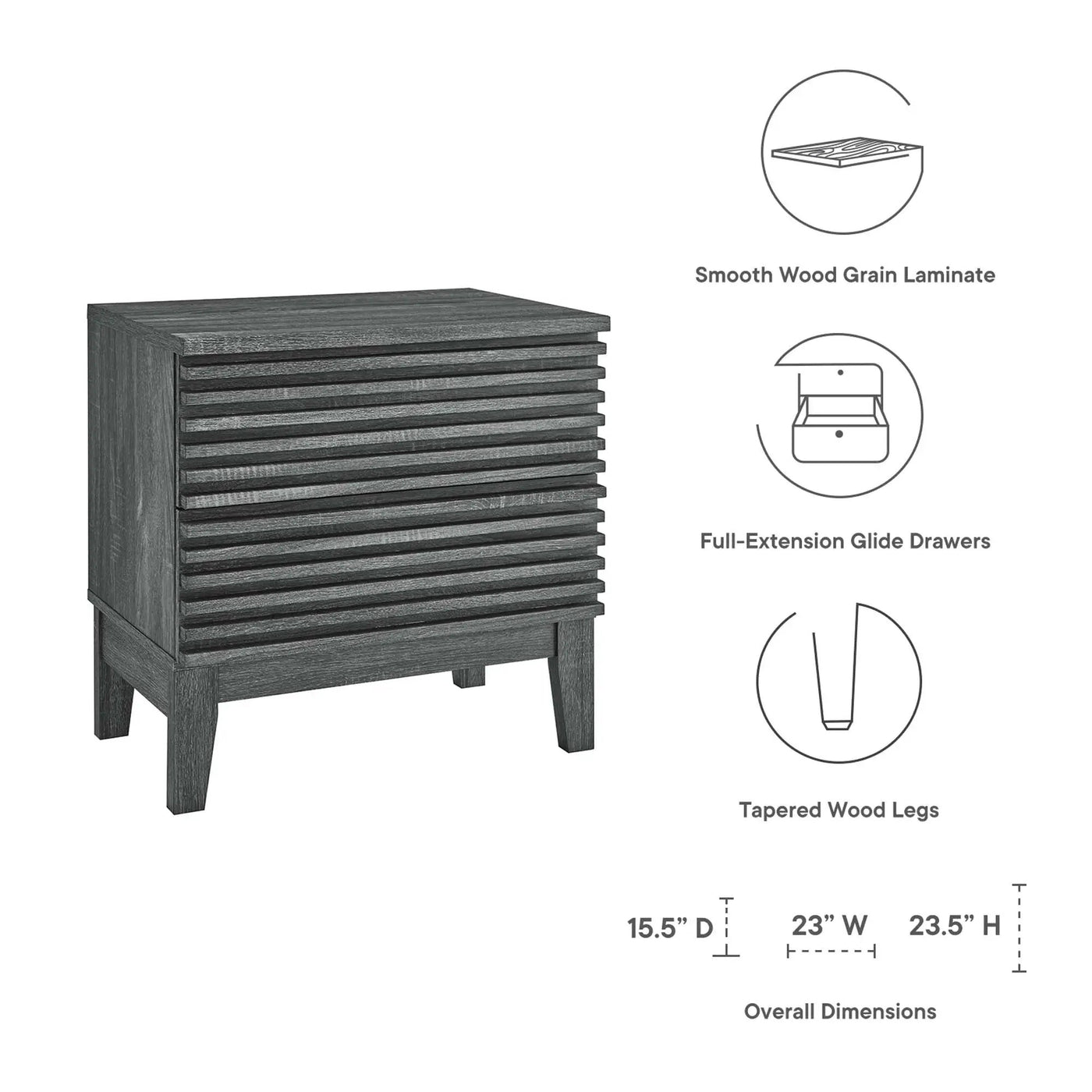 Render Two-Drawer Nightstand by Modway by HouseOfZazla