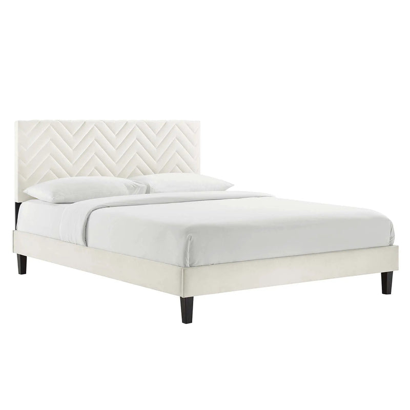 Leah Chevron Tufted Performance Velvet Twin Platform Bed by Modway by HouseOfZazla