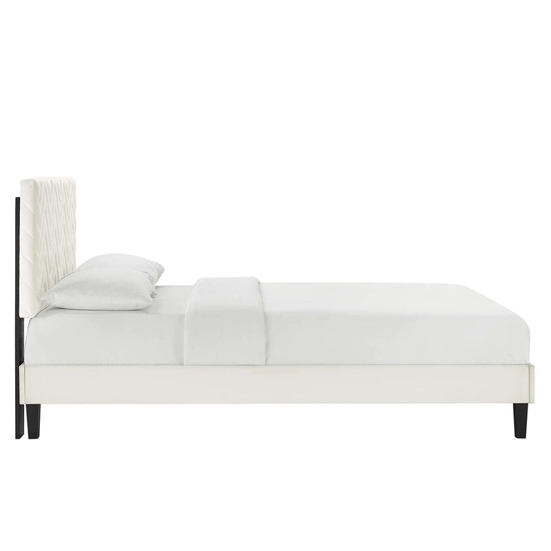 Leah Chevron Tufted Performance Velvet Twin Platform Bed by Modway by HouseOfZazla