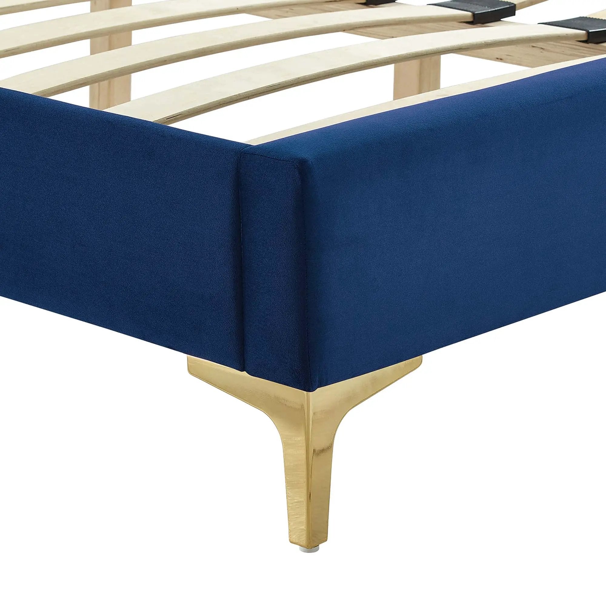 Sofia Channel Tufted Performance Velvet Full Platform Bed by HouseOfZazla