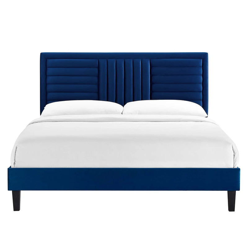 Sofia Channel Tufted Performance Velvet Full Platform Bed by Modway by HouseOfZazla