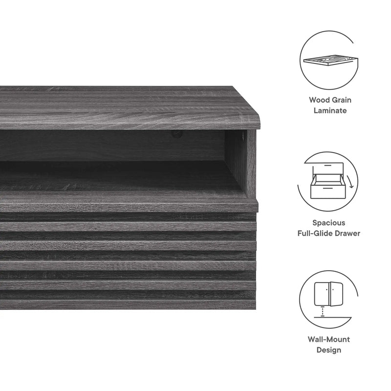 Render Wall-Mount Nightstand by Modway by HouseOfZazla