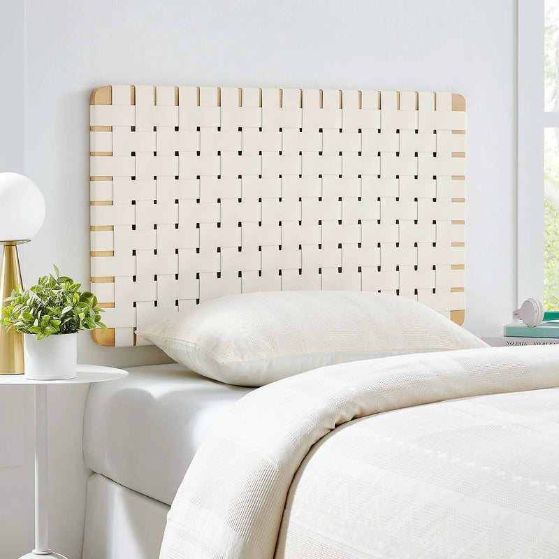 Sparta Weave Wall-Mount Vegan Leather Twin Headboard by Modway by HouseOfZazla