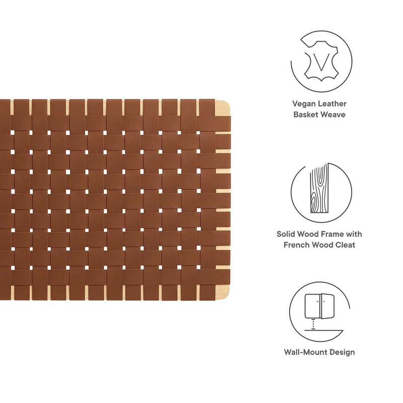Sparta Weave Wall-Mount Vegan Leather Twin Headboard by Modway by HouseOfZazla