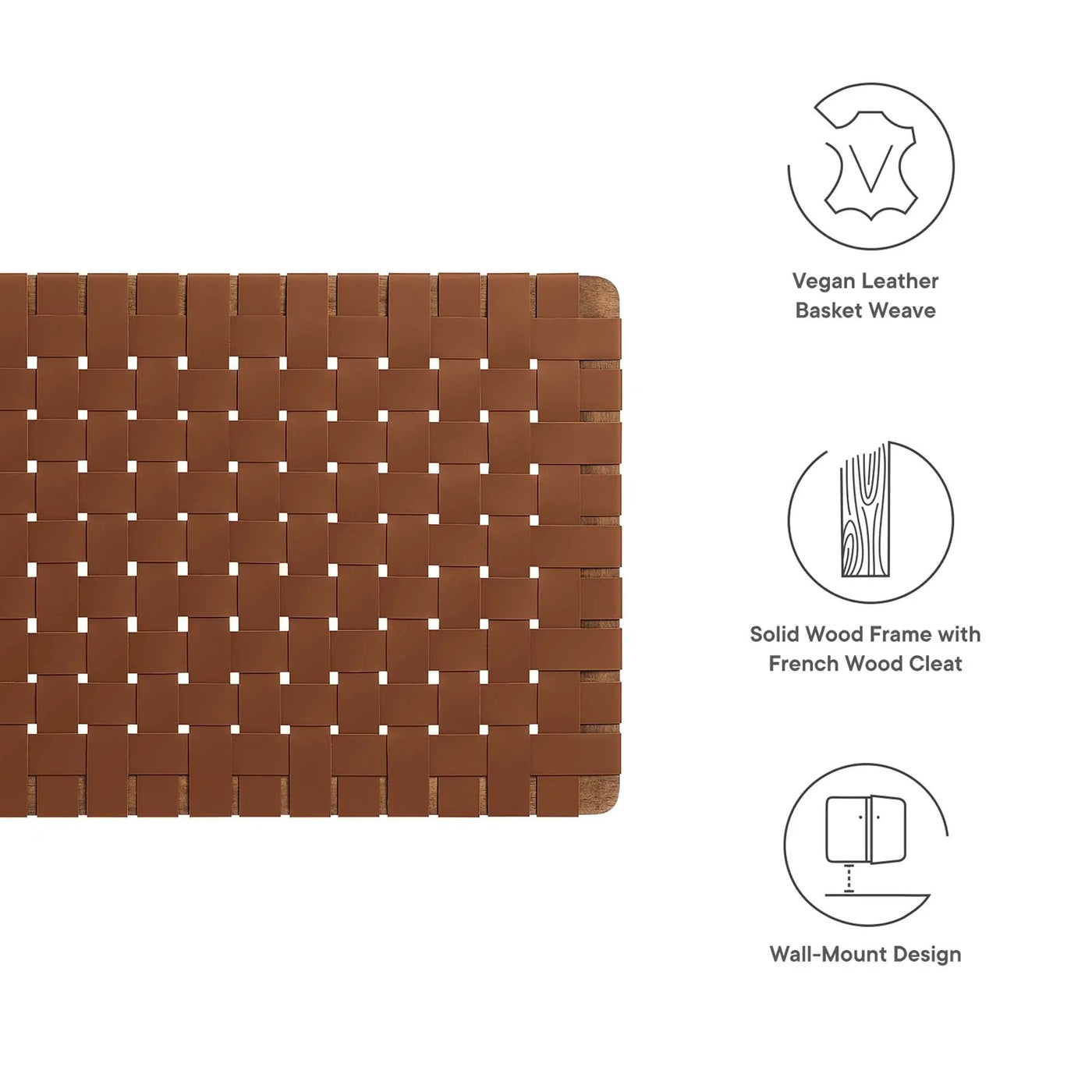 Sparta Weave Wall-Mount Vegan Leather Twin Headboard by Modway by HouseOfZazla