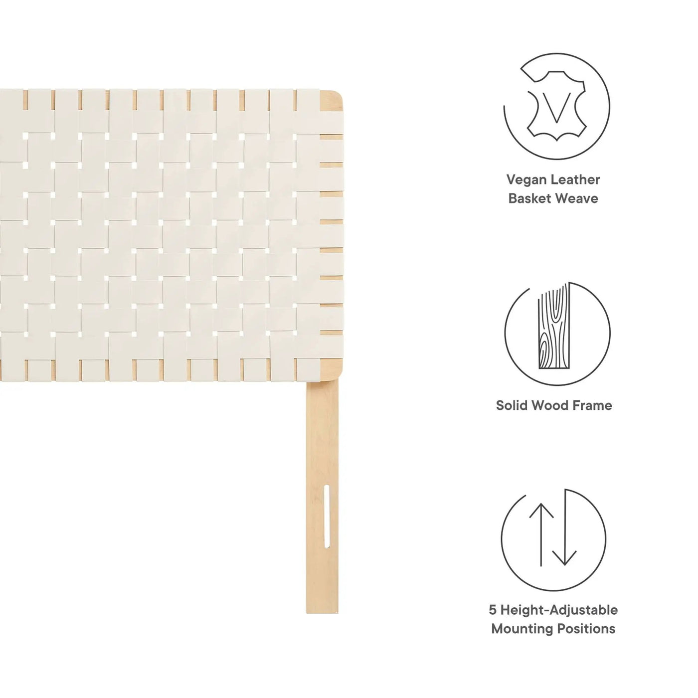Sparta Weave Vegan Leather Twin Headboard by HouseOfZazla