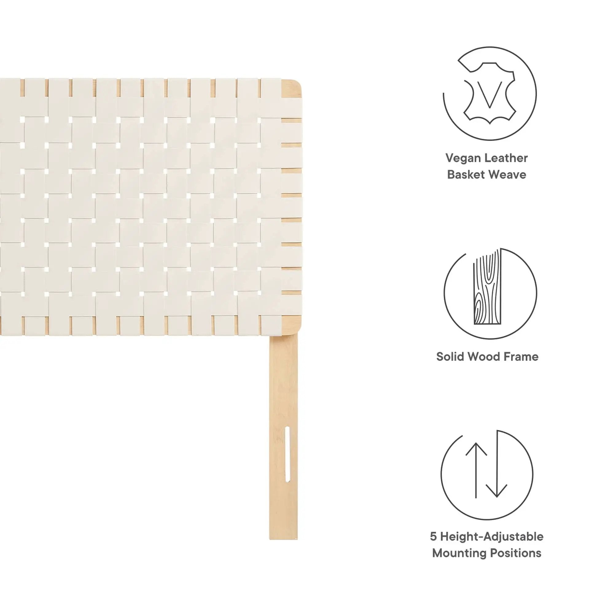 Sparta Weave Vegan Leather Twin Headboard by HouseOfZazla