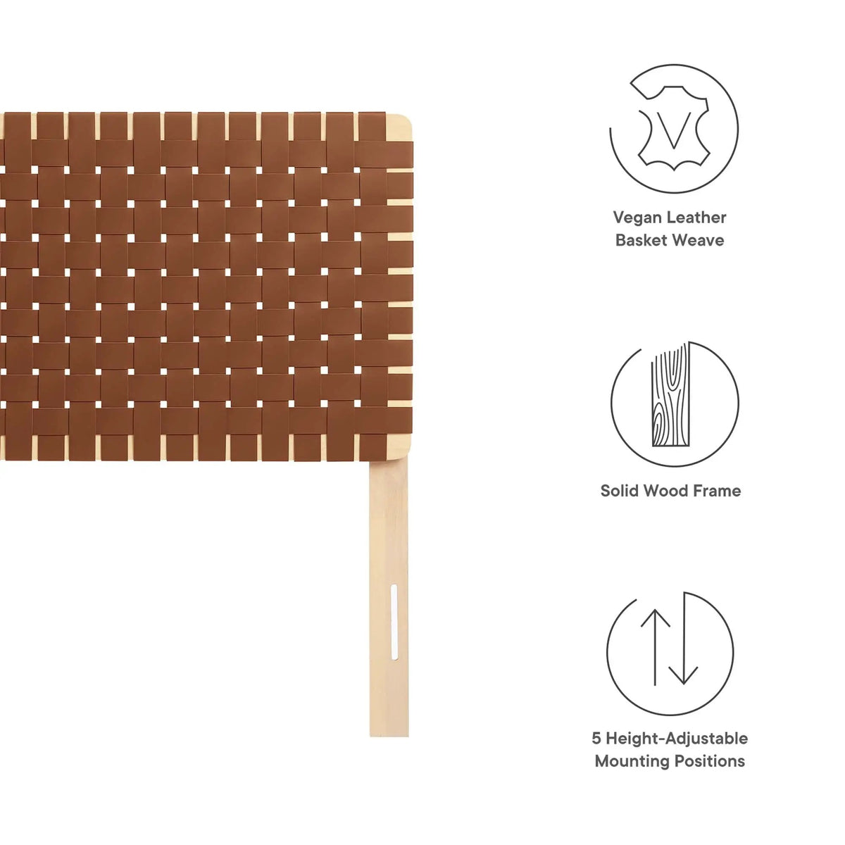 Sparta Weave Vegan Leather Twin Headboard by HouseOfZazla