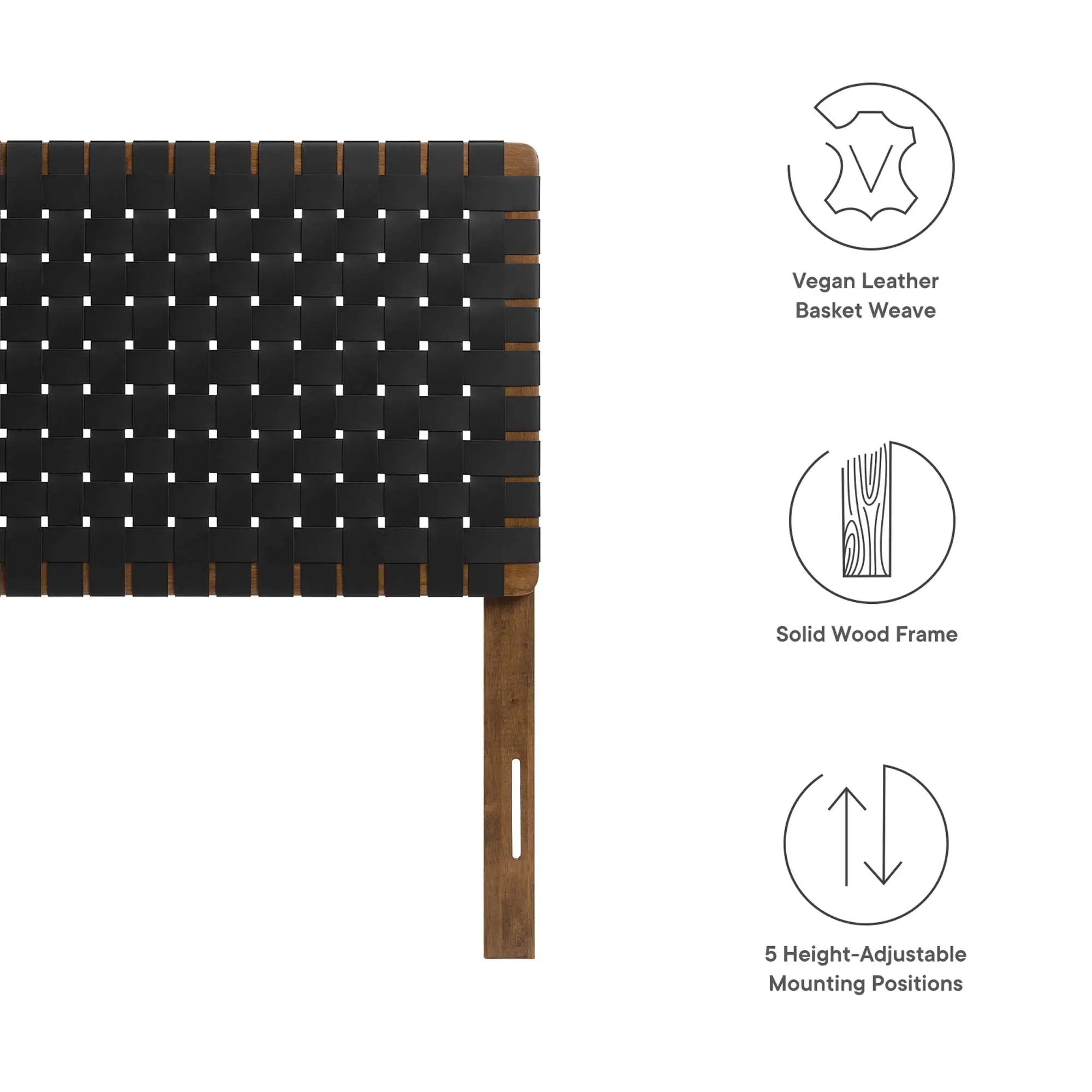 Sparta Weave Vegan Leather Twin Headboard by HouseOfZazla