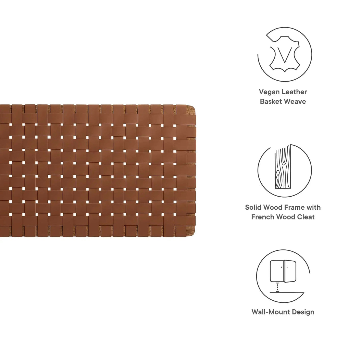 Sparta Vegan Leather Weave Queen Headboard by Modway by HouseOfZazla