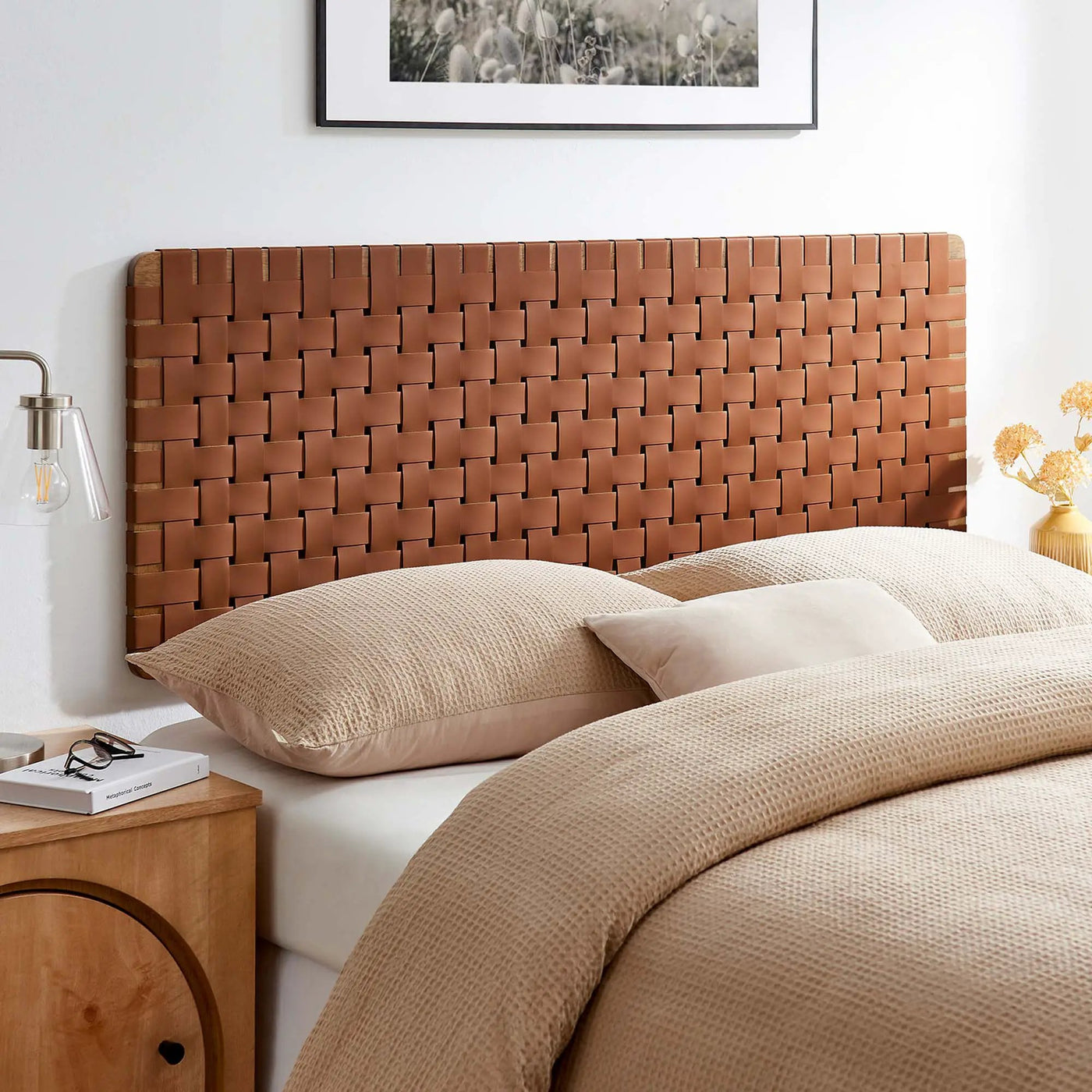 Sparta Vegan Leather Weave Queen Headboard by Modway by HouseOfZazla