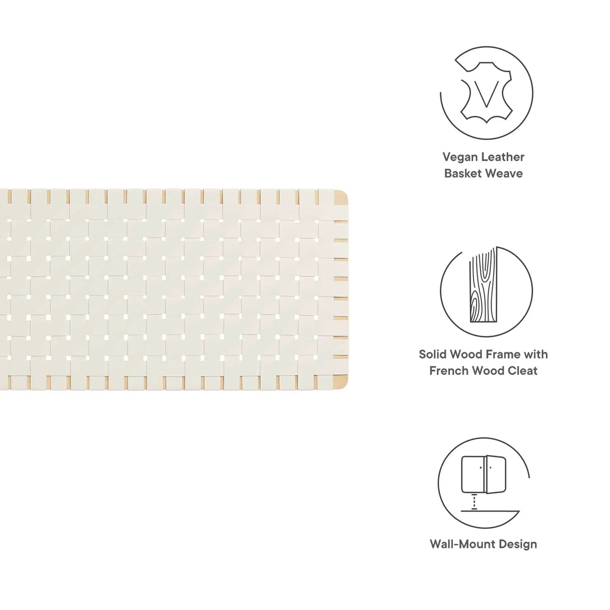 Sparta Weave Wall-Mount Vegan Leather King Headboard by HouseOfZazla