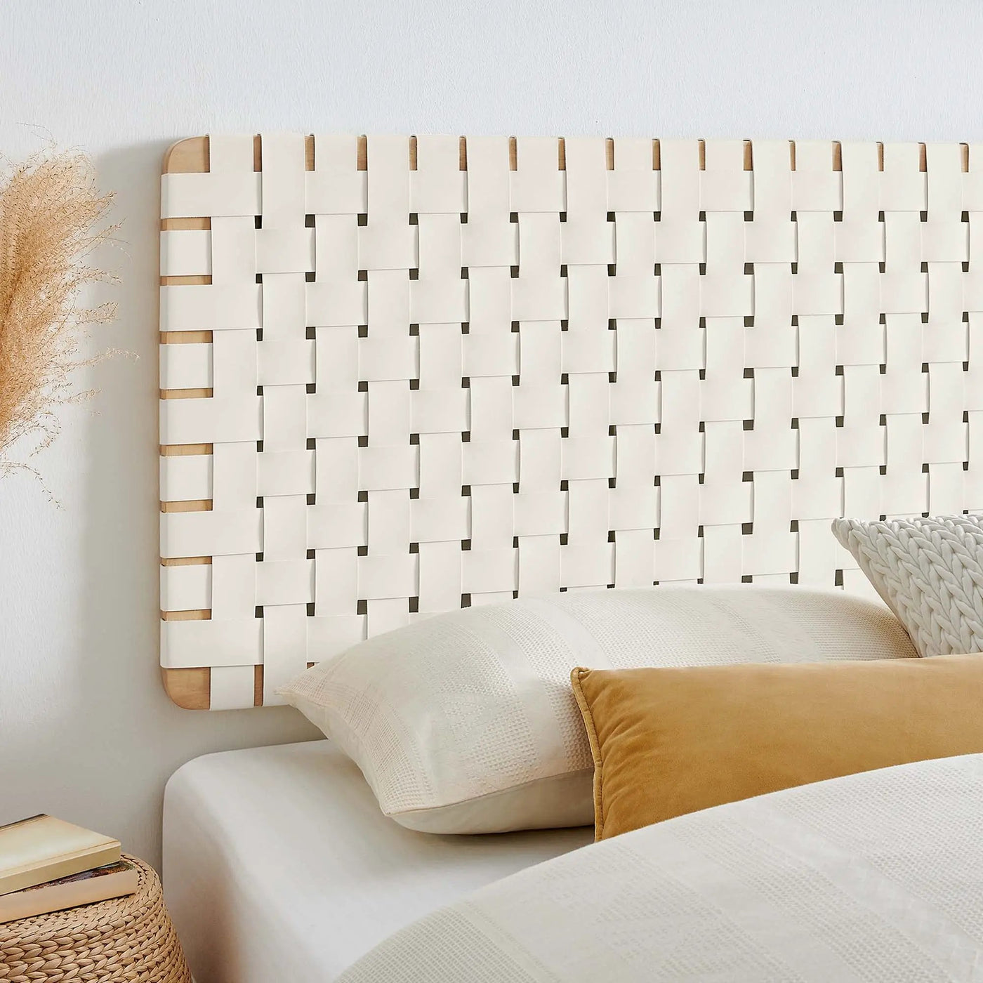Sparta Weave Wall-Mount Vegan Leather King Headboard by HouseOfZazla