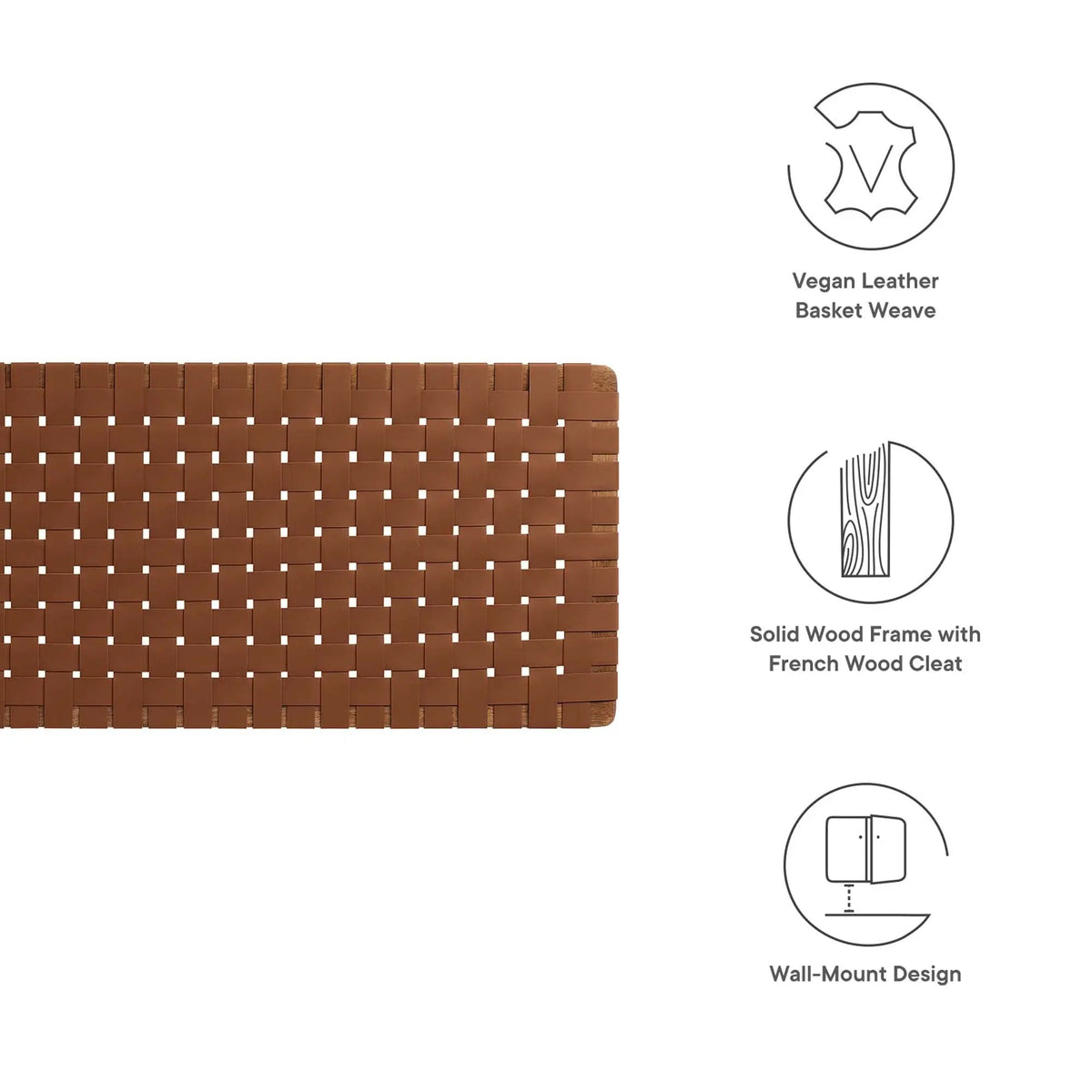 Sparta Weave Wall-Mount Vegan Leather King Headboard by HouseOfZazla