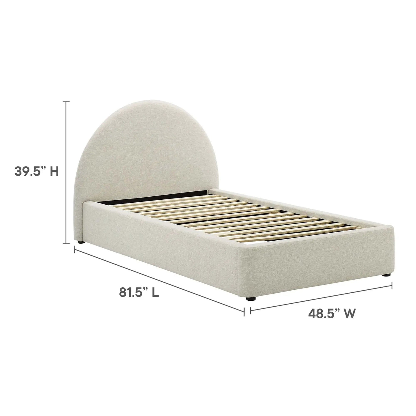 Resort Upholstered Fabric Arched Round Twin Platform Bed by Modway by HouseOfZazla