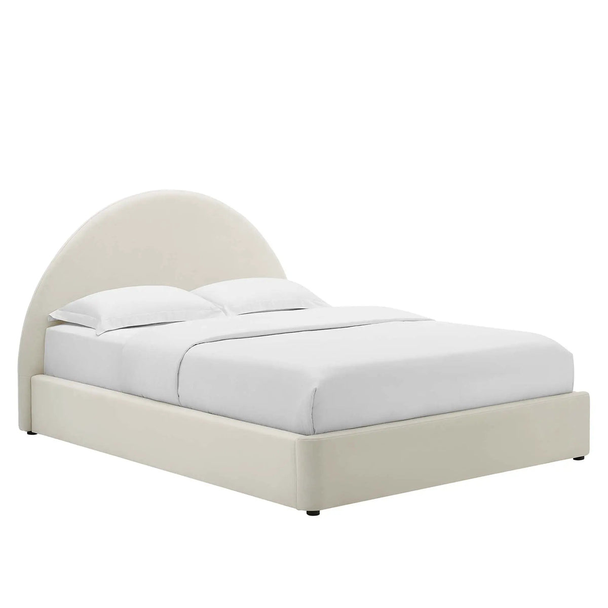 Resort Performance Velvet Arched Round Full Platform Bed by HouseOfZazla