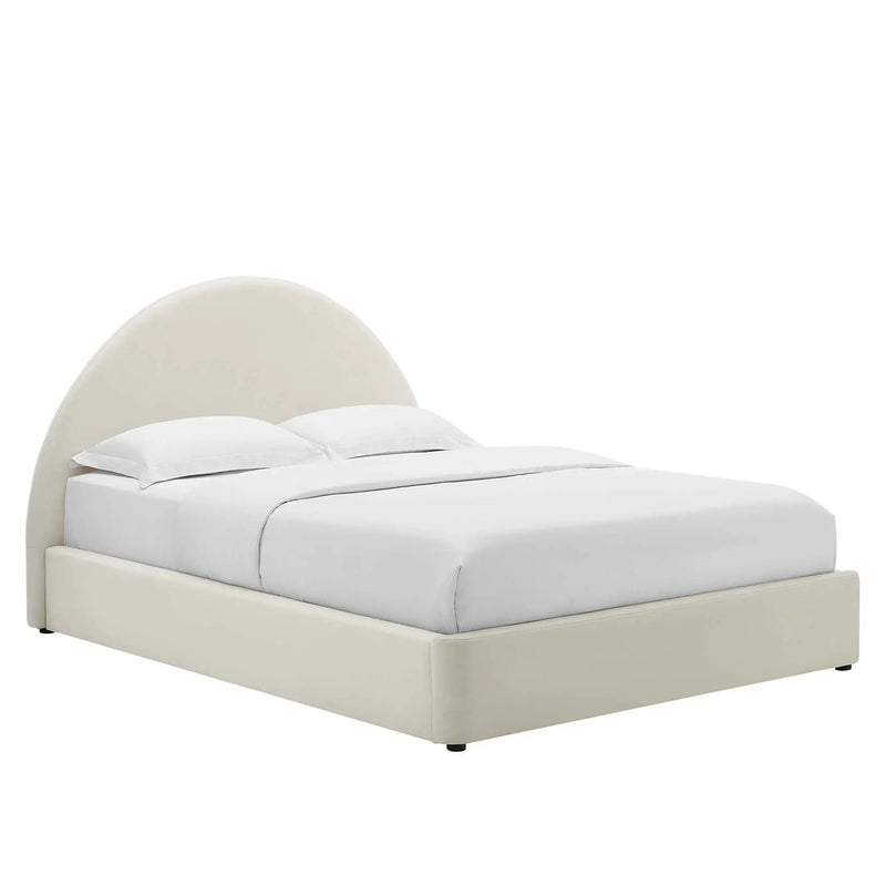 Resort Performance Velvet Arched Round Full Platform Bed by HouseOfZazla