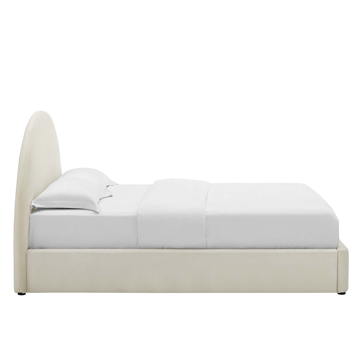 Resort Performance Velvet Arched Round Full Platform Bed by HouseOfZazla