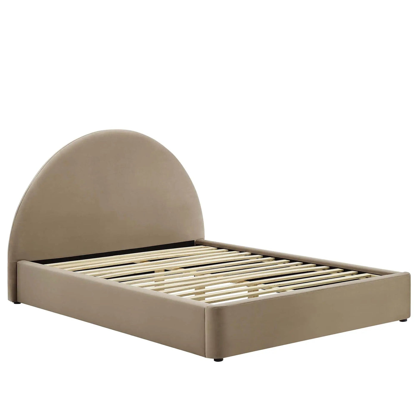 Resort Performance Velvet Arched Round Full Platform Bed by HouseOfZazla
