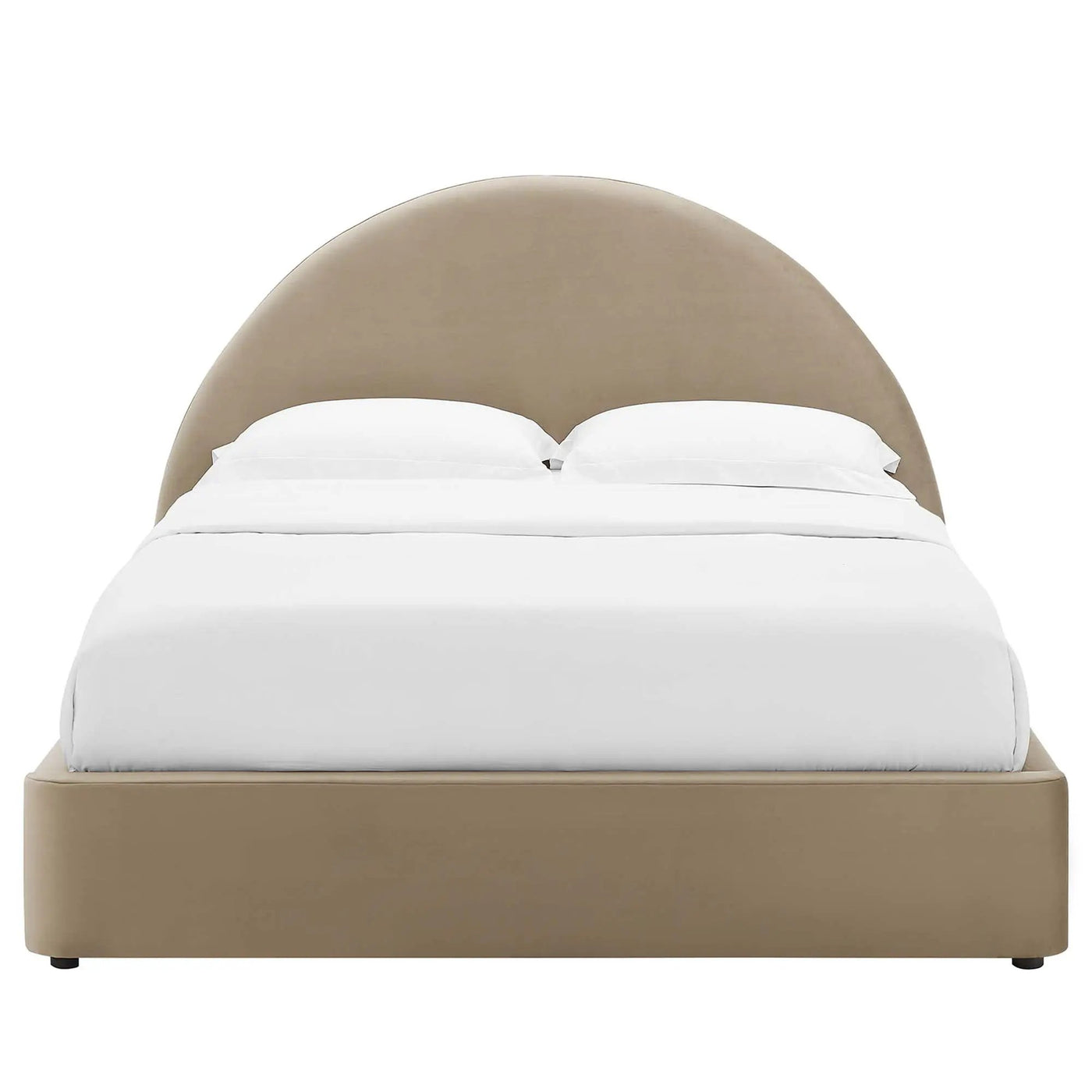 Resort Performance Velvet Arched Round Full Platform Bed by HouseOfZazla