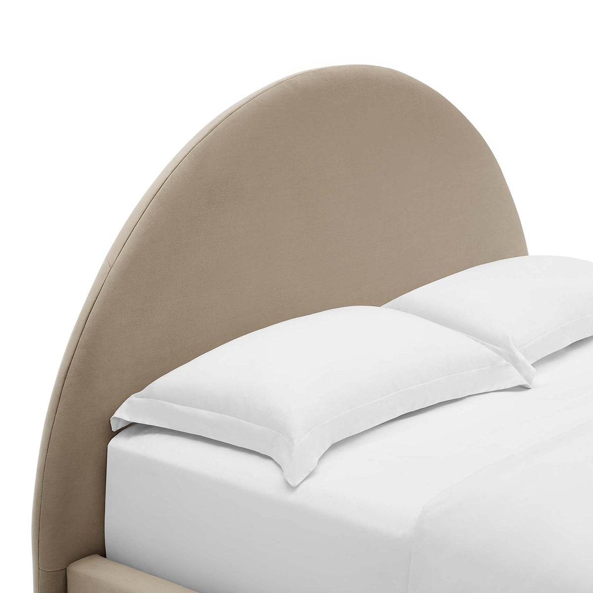 Resort Performance Velvet Arched Round Full Platform Bed by HouseOfZazla