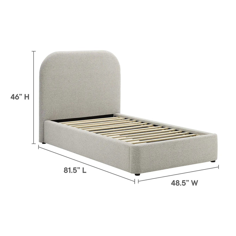Keynote Upholstered Fabric Curved Twin Platform Bed by Modway by HouseOfZazla