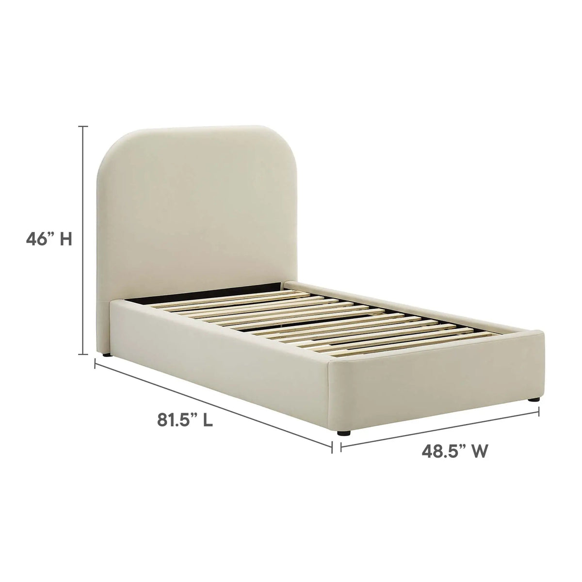 Keynote Performance Velvet Curved Twin Platform Bed by Modway by HouseOfZazla