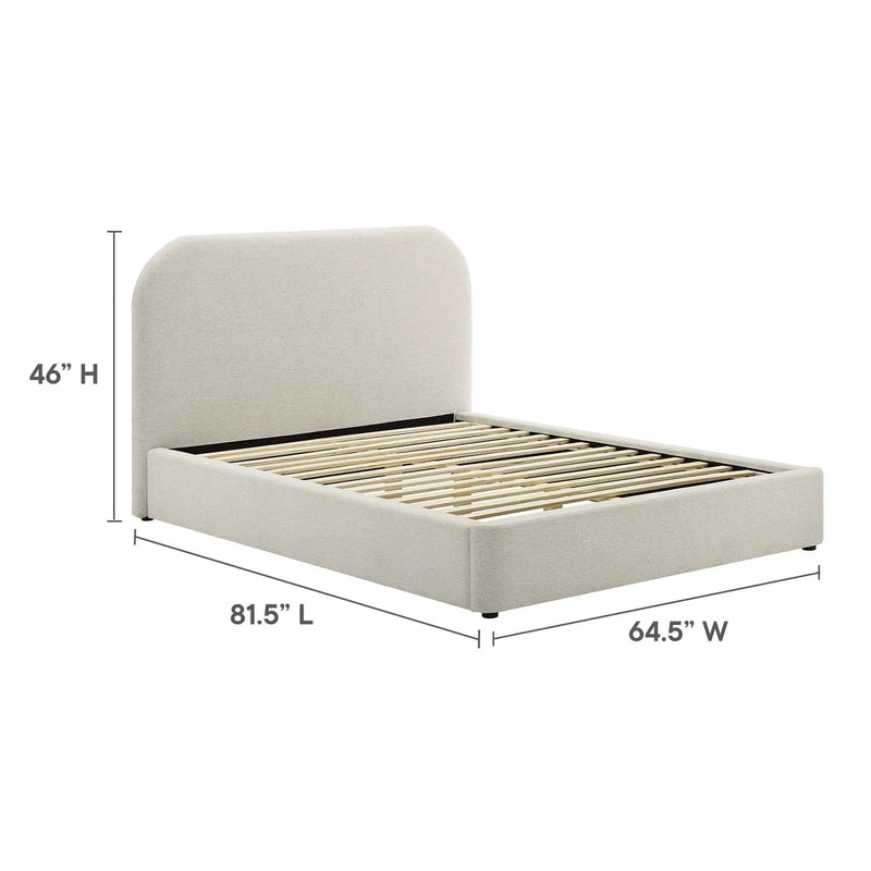 Keynote Upholstered Full Size Fabric Curved Platform Bed by Modway by HouseOfZazla