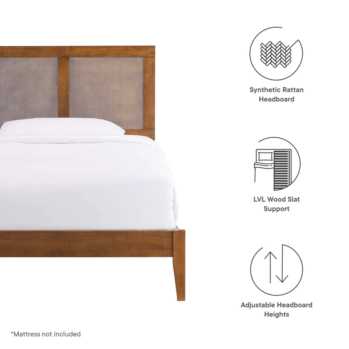 Sirocco Rattan and Wood Twin Platform Bed by Modway by HouseOfZazla
