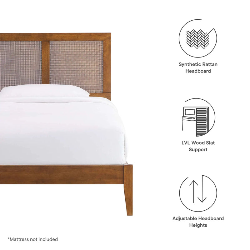 Sirocco Rattan and Wood Twin Platform Bed by Modway by HouseOfZazla