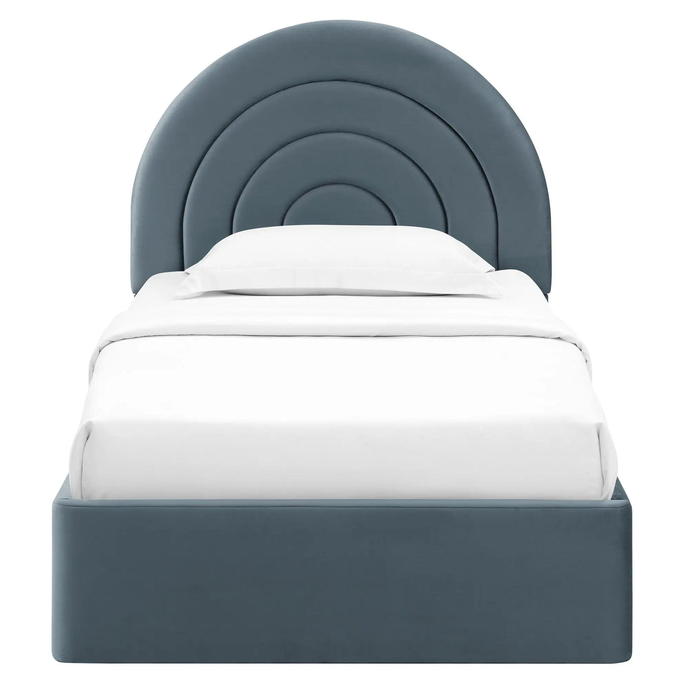 Solana Arched Performance Velvet Twin Platform Bed by HouseOfZazla