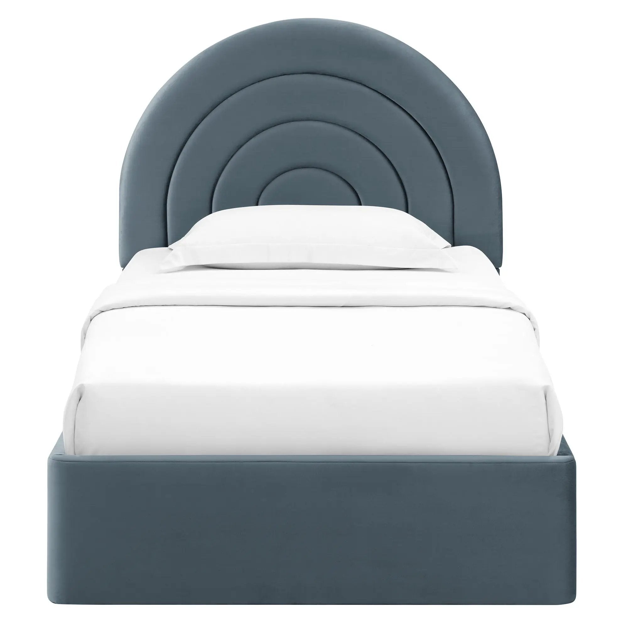 Solana Arched Performance Velvet Twin Platform Bed by HouseOfZazla