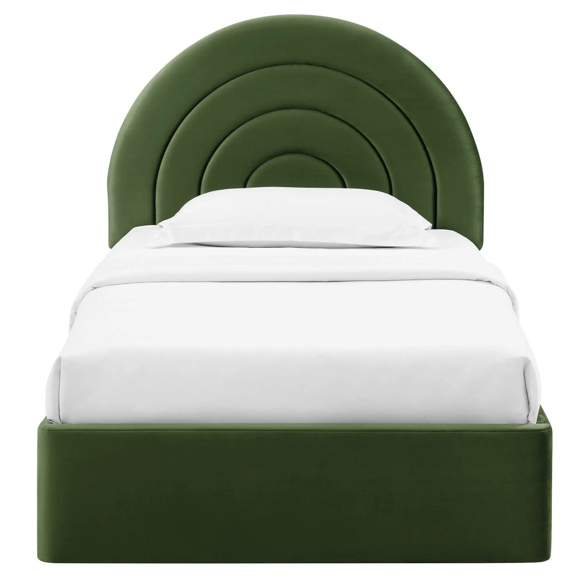 Solana Arched Performance Velvet Twin Platform Bed by HouseOfZazla