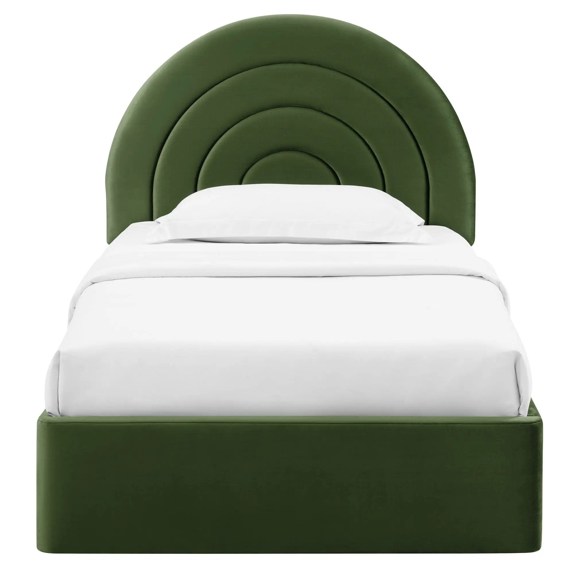 Solana Arched Performance Velvet Twin Platform Bed by HouseOfZazla