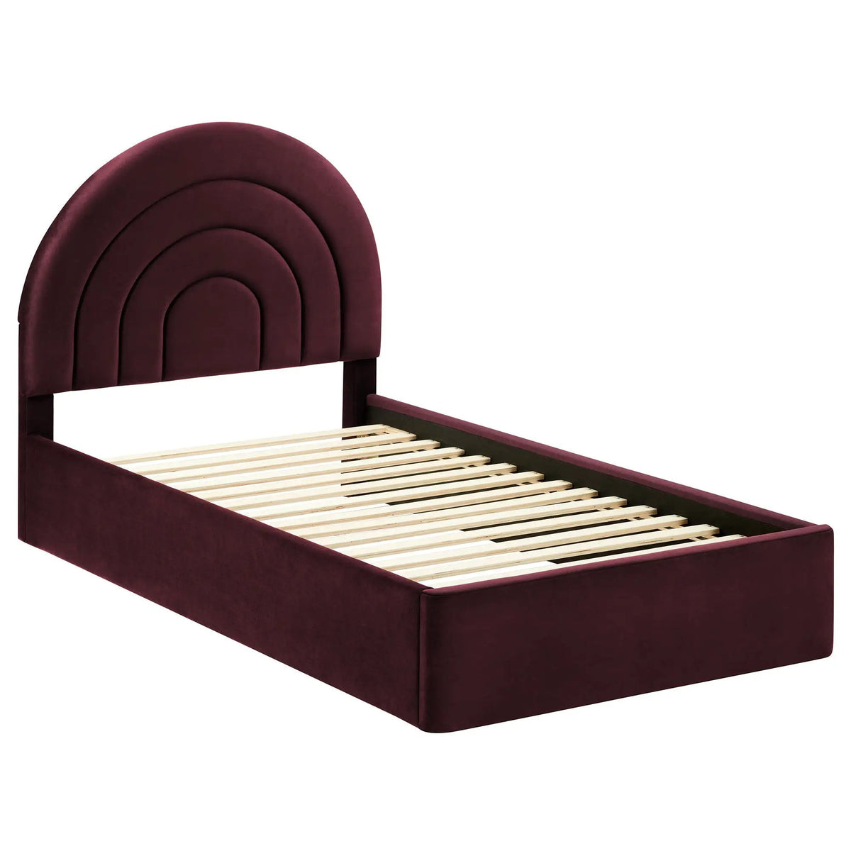 Solana Arched Performance Velvet Twin Platform Bed by HouseOfZazla