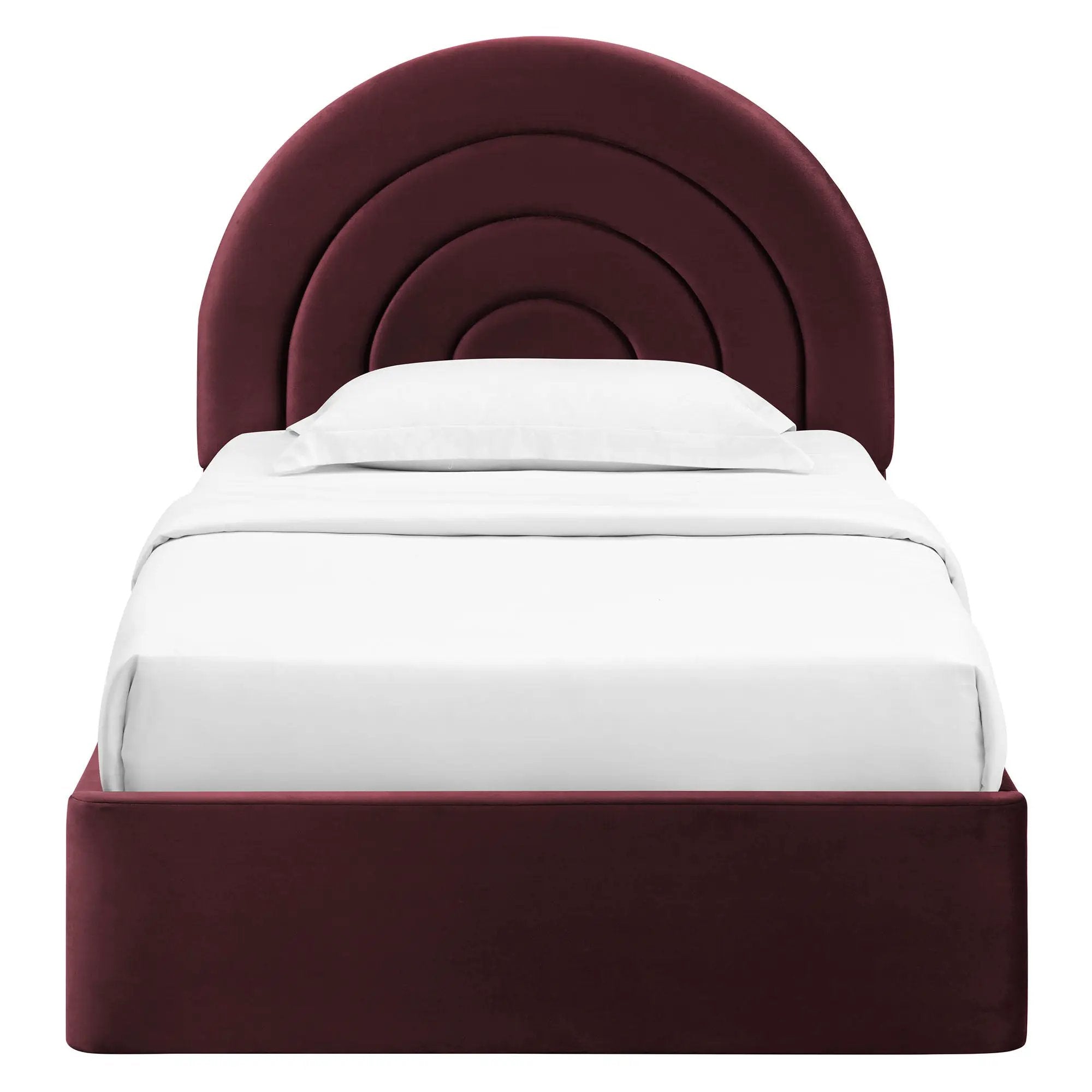 Solana Arched Performance Velvet Twin Platform Bed by HouseOfZazla