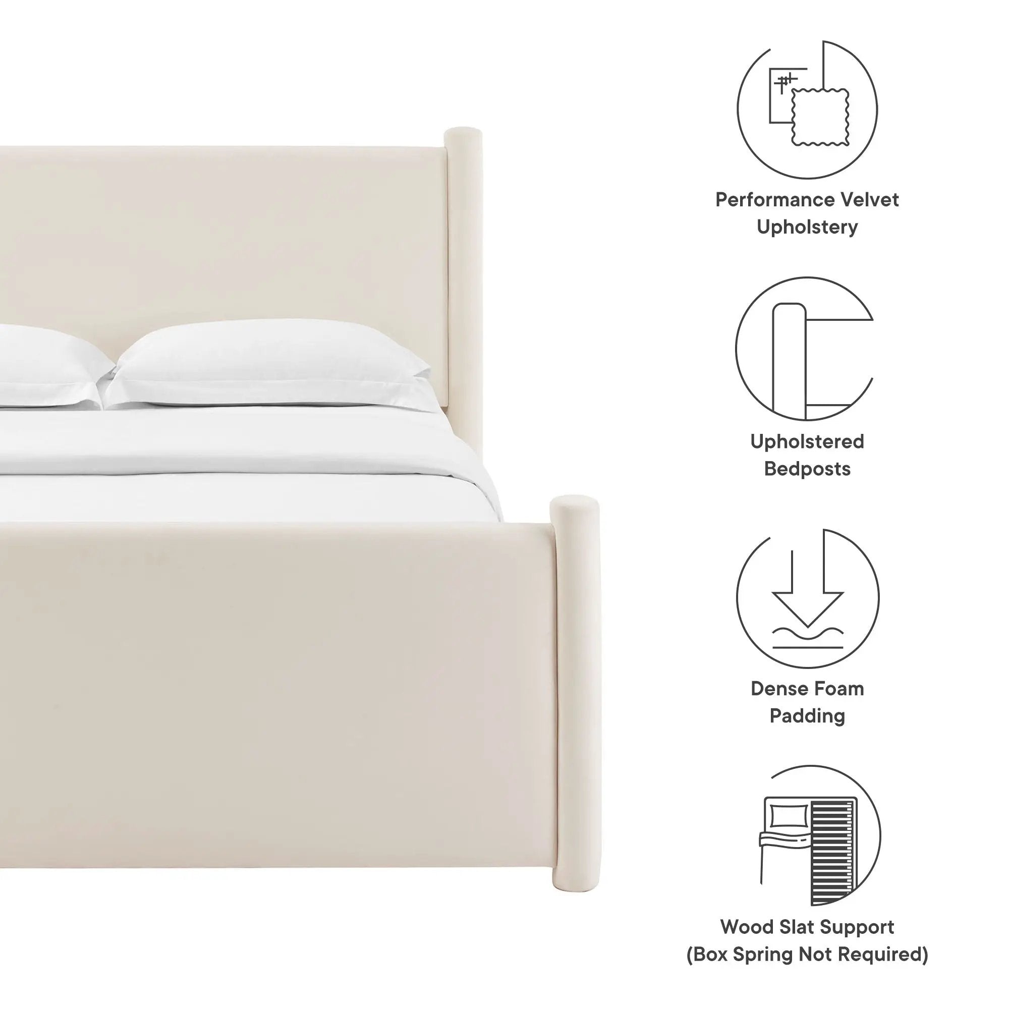 Rael Performance Velvet Queen Platform Bed by Modway by HouseOfZazla