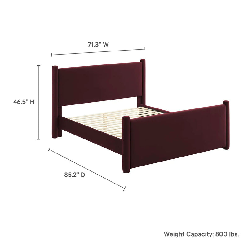 Rael Performance Velvet Queen Platform Bed by Modway by HouseOfZazla