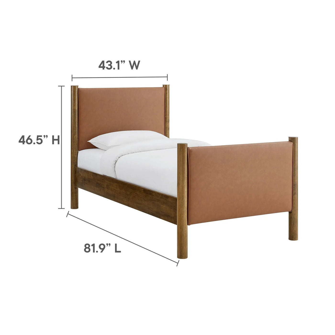 Maven Twin Size Vegan Leather Upholstered Platform Bed by Modway by HouseOfZazla