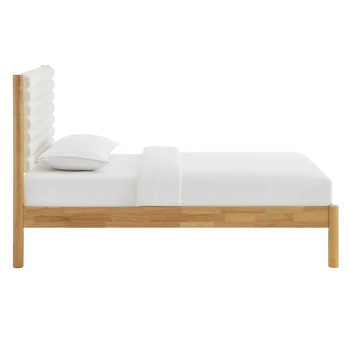 Olea Channel Tufted Boucle Solid Wood Twin Platform Bed by Modway by HouseOfZazla