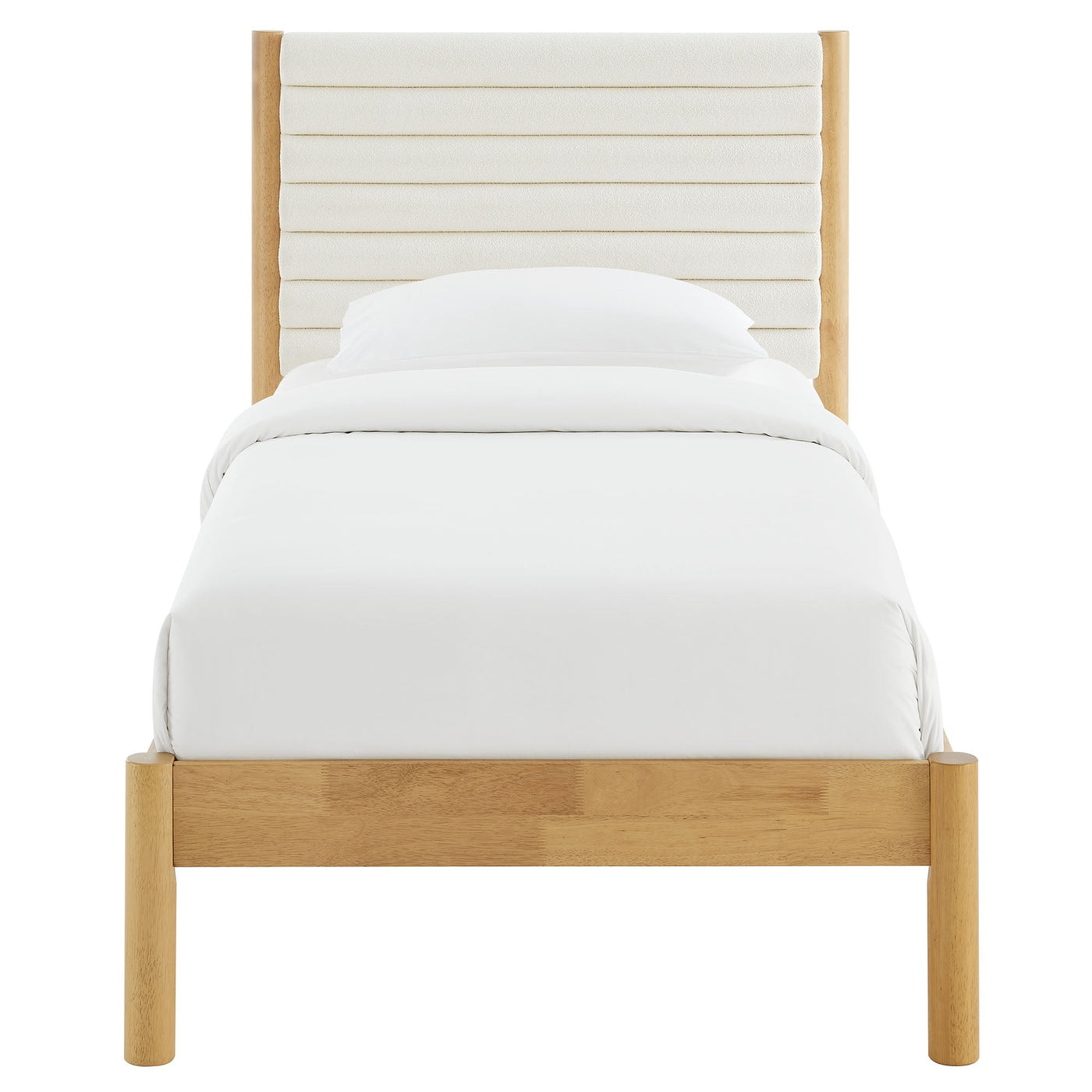 Olea Channel Tufted Boucle Solid Wood Twin Platform Bed by Modway by HouseOfZazla