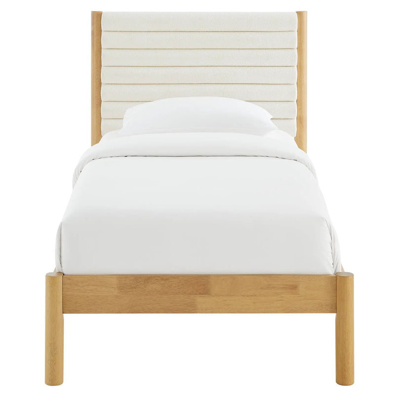 Olea Channel Tufted Boucle Solid Wood Twin Platform Bed by Modway by HouseOfZazla