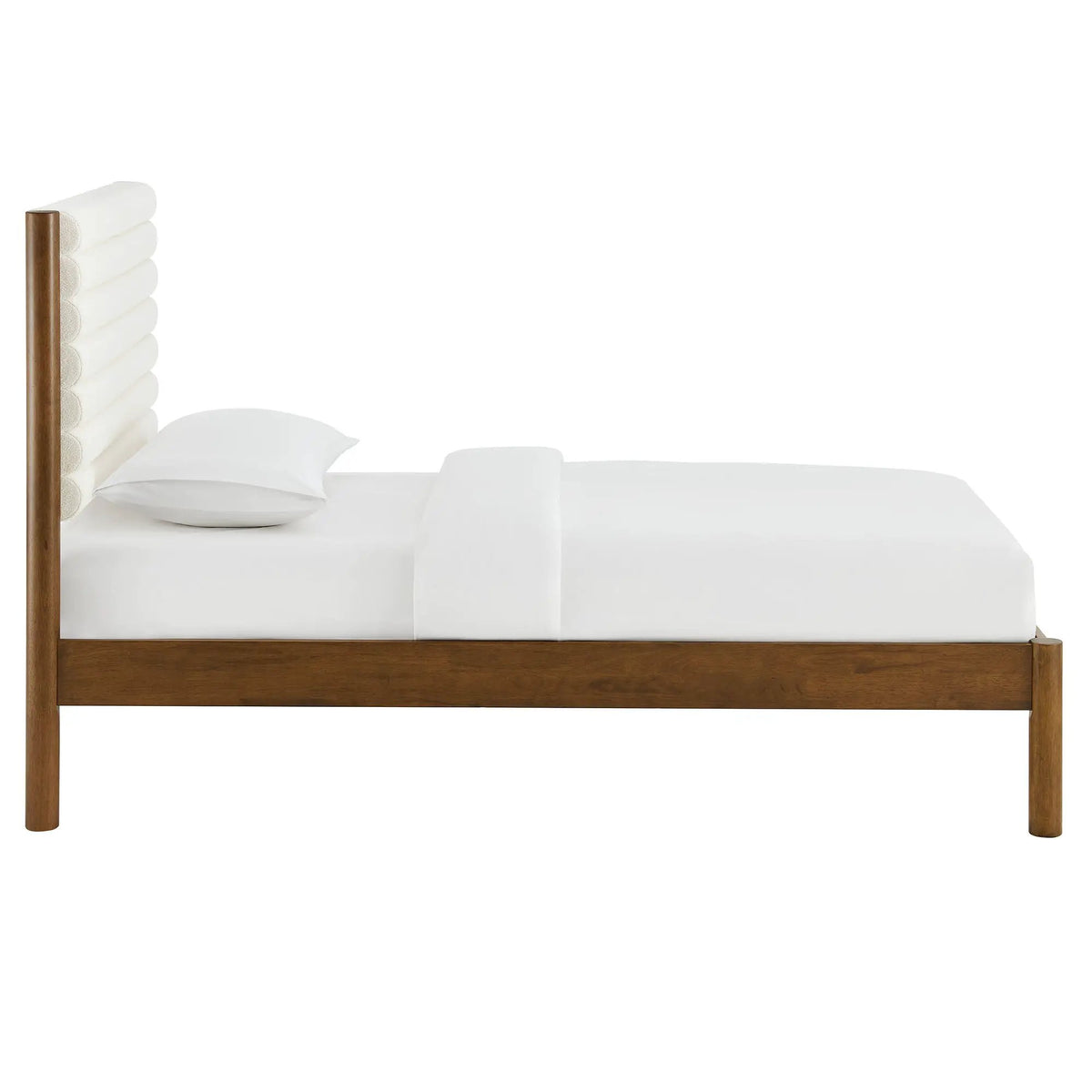 Olea Channel Tufted Boucle Solid Wood Twin Platform Bed by Modway by HouseOfZazla