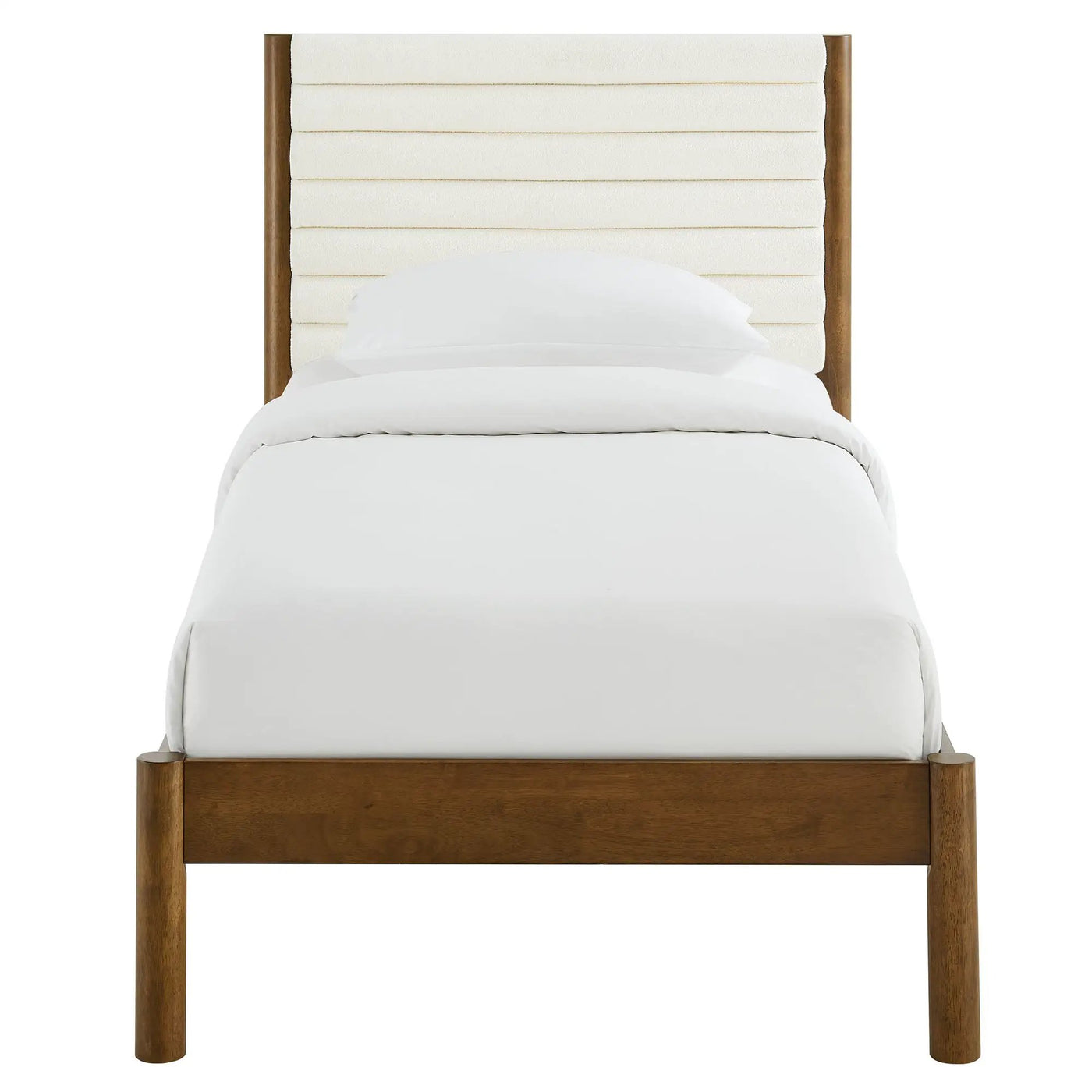 Olea Channel Tufted Boucle Solid Wood Twin Platform Bed by Modway by HouseOfZazla