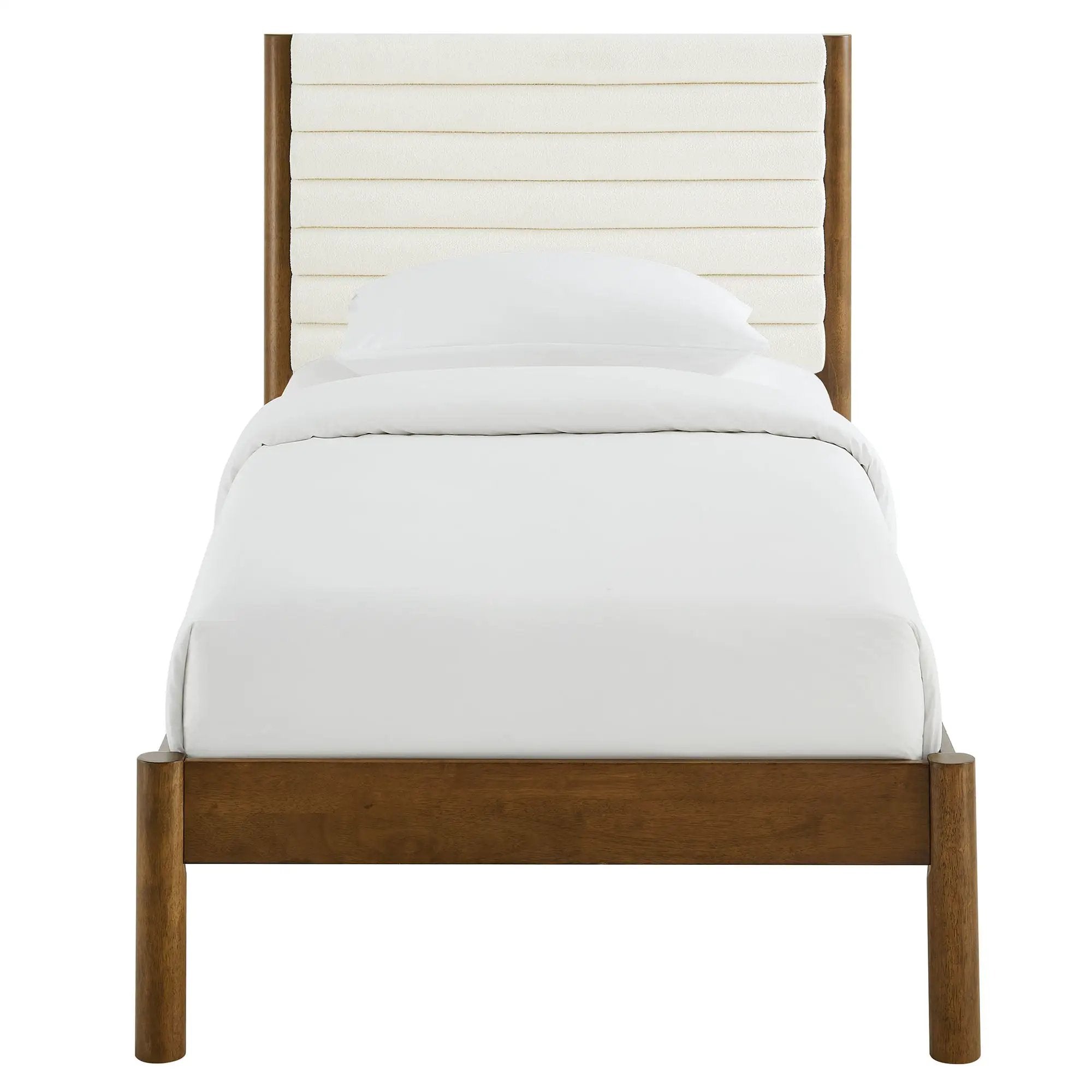 Olea Channel Tufted Boucle Solid Wood Twin Platform Bed by Modway by HouseOfZazla