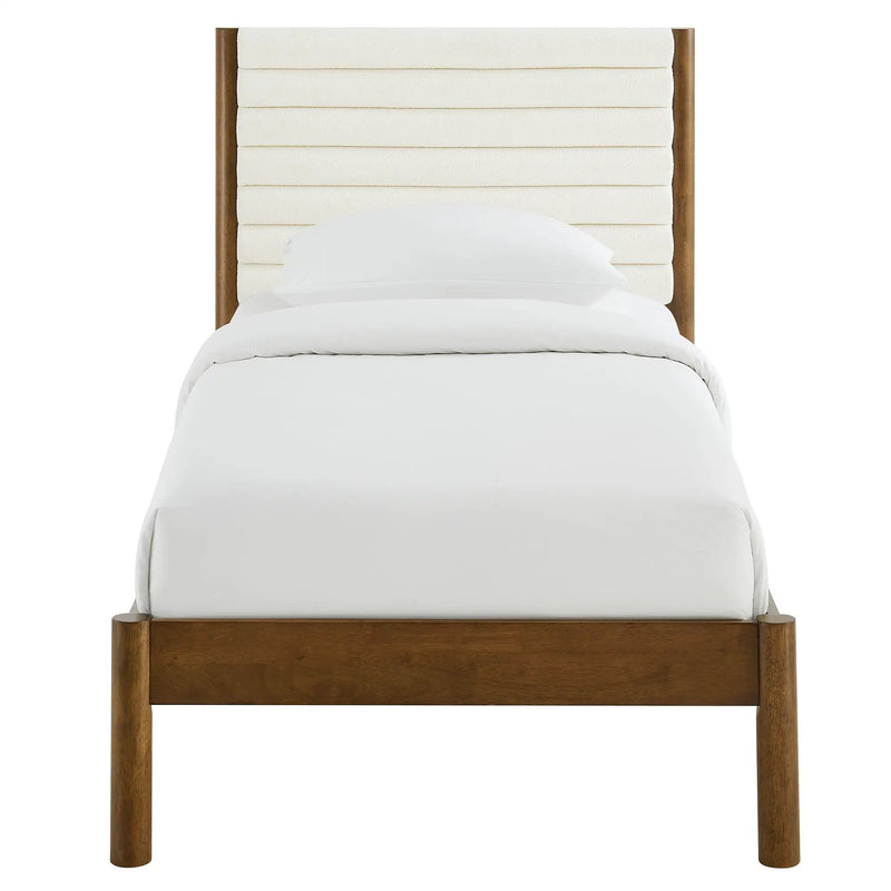 Olea Channel Tufted Boucle Solid Wood Twin Platform Bed by Modway by HouseOfZazla